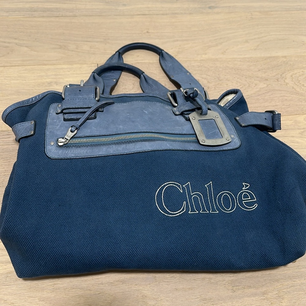 Chloe denim large carryall bag